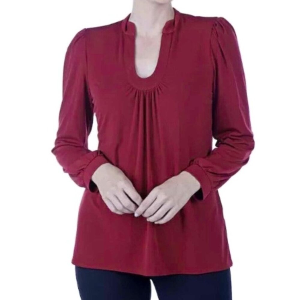 NEW Guillaume Red Matte Jersey Stretch Top Size XS (bin 2J)